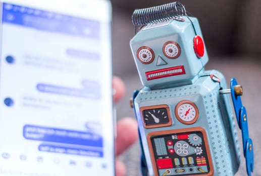 Symbol for chat bot, smartphone and messenger