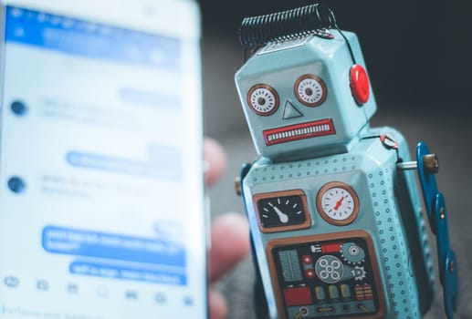 Symbol for chat bot, smartphone and messenger