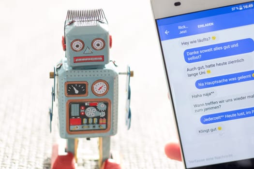 Symbol for chat bot, smartphone and messenger