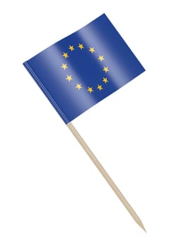 European flag toothpick isolated on white background