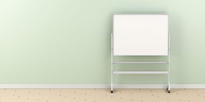 Mobile school whiteboard on wheels