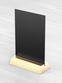 Blank menu on wooden table in the restaurant or cafe