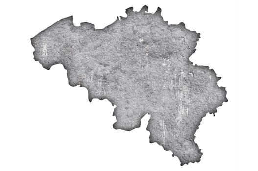 Map of Belgium on weathered concrete