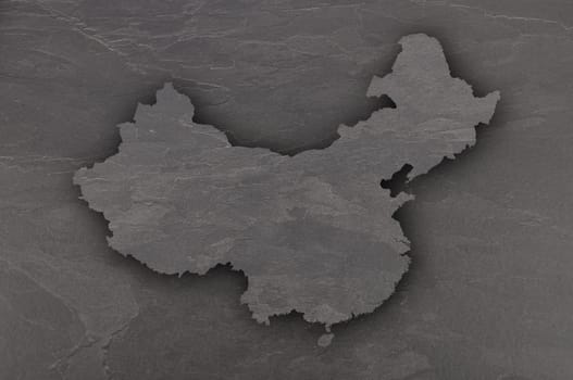 Map of China on dark slate
