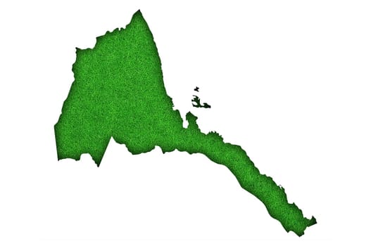 Map of Eritrea on green felt