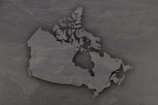 Map of Canada on dark slate