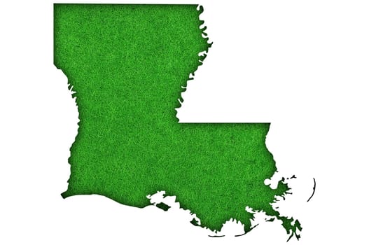 Map of Louisiana on green felt