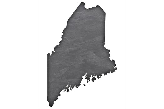 Map of Maine on dark slate