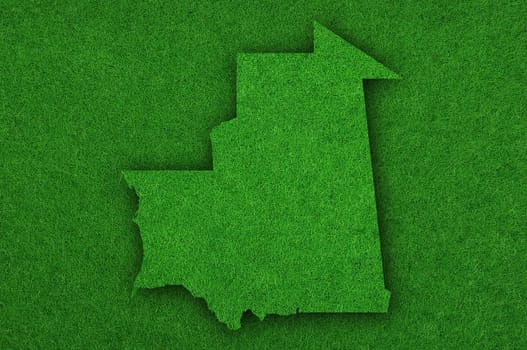 Map of Mauritania on green felt
