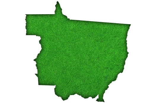 Map of Mato Grosso on green felt