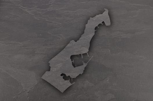 Map of Monaco on dark slate