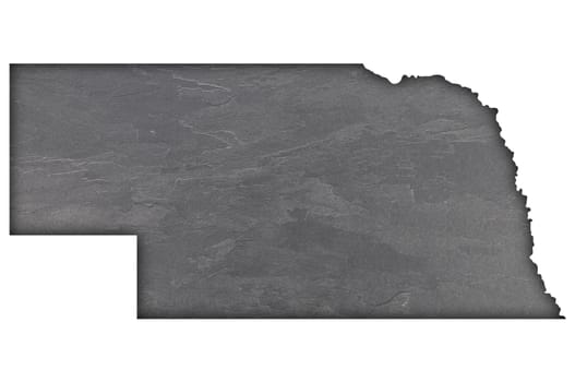 Map of Nebraska on dark slate