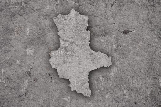 Map of Saxony-Anhalt on weathered concrete