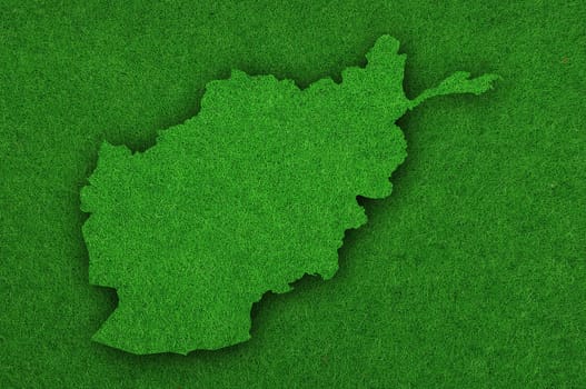 Map of Afghanistan on green felt