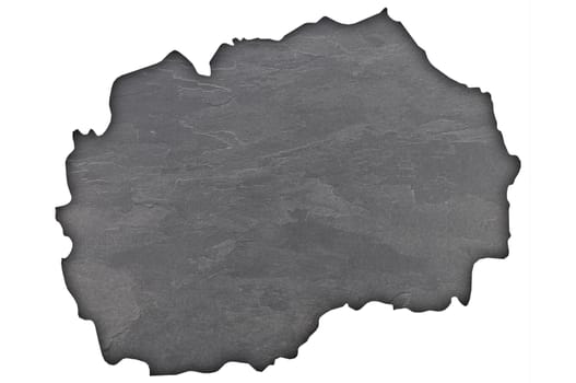 Map of North Macedonia on dark slate