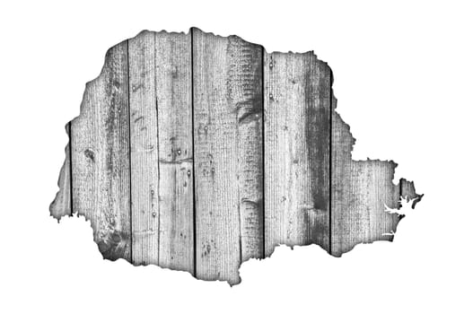 Map of Parana on weathered wood