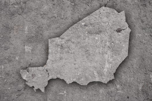 Map of Niger on weathered concrete