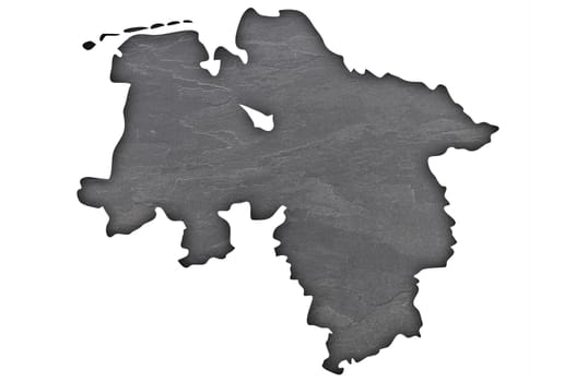 Map of Lower Saxony on dark slate