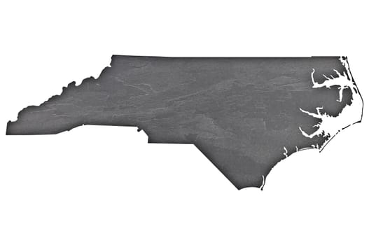 Map of North Carolina on dark slate