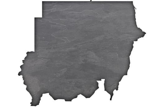 Map of Sudan on dark slate