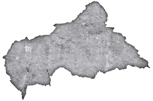 Map of Central African Republic on weathered concrete