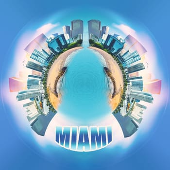 Collage about Miami, Florida, United States of America. It is world famous travel location.