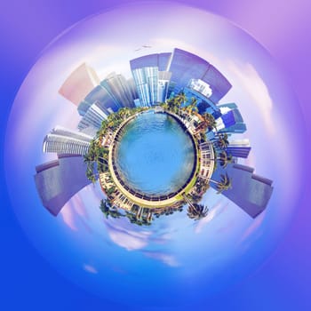 Contemporary collage about Ft. Lauderdale, Florida, United States of America and luxury mansion in exclusive part of Fort Lauderdale known as small Venice