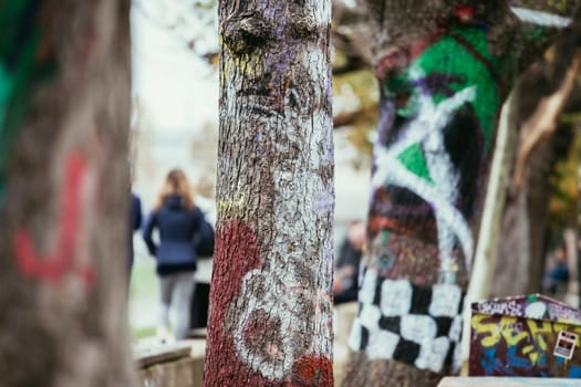 Close up picture of urban city graffity