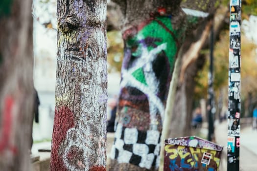 Close up picture of urban city graffity