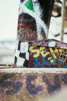 Close up picture of urban city graffity