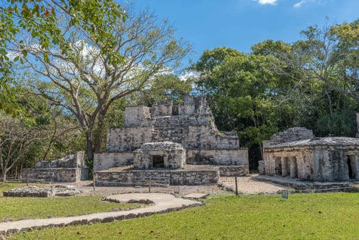 Ancient maya building at Muyil Archaeological site, Quintana Roo, Mexico