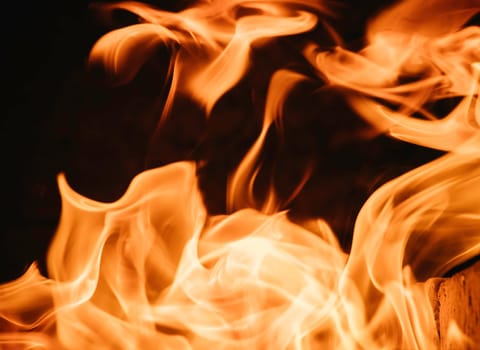 Blaze fire flame background and textured, orange and black