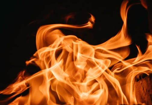 Blaze fire flame background and textured, orange and black