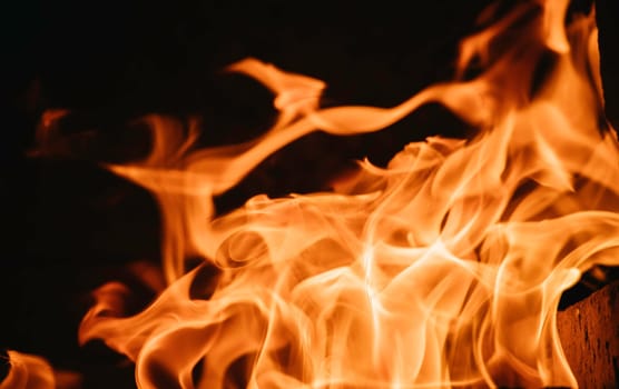 Blaze fire flame background and textured, orange and black