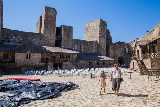 Smederevo Fortress. Medieval fortified city. Family travel. Located on the right bank of the Danube river. Smederevo, Serbia.