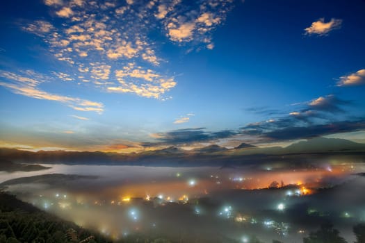 The Foggy Mountain with glazed light in Taiwan
