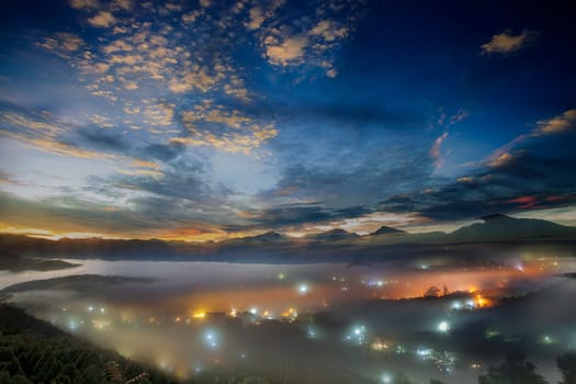 The Foggy Mountain with glazed light in Taiwan