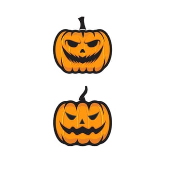 Pumpkin with smile for your design for the holiday Halloween. Vector illustration