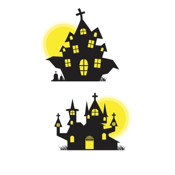 House halloween background vector illustration design template