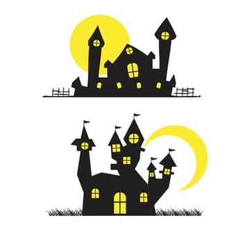House halloween background vector illustration design template