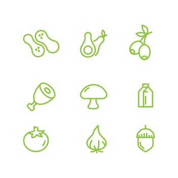 Vegan element Vector icon design illustration Template
