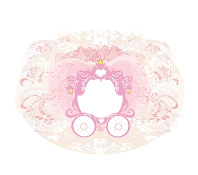 vintage decorative pink carriage card