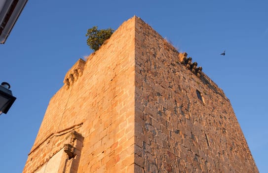 Galisteo, beautiful walled town from Alagon Valley. 15th Palace-fortress. Extremadura, Spain