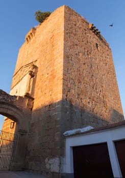 Galisteo, beautiful walled town from Alagon Valley. 15th Palace-fortress. Extremadura, Spain