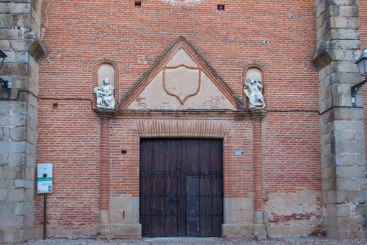 Church of Our Lady of the Assumption at Galisteo, beautiful walled town from Alagon Valley, Extremadura, Spain