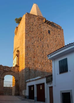 Galisteo, beautiful walled town from Alagon Valley. 15th Palace-fortress. Extremadura, Spain