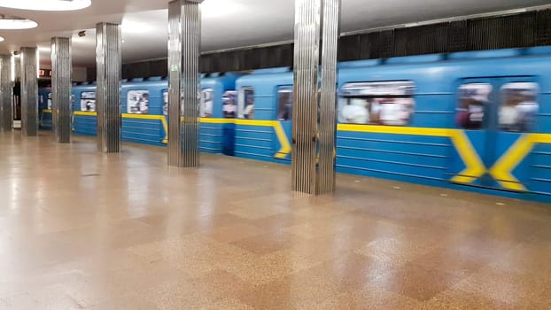 Ukraine, Kiev - September 06, 2019: train cars at the metro station.