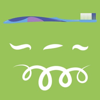 Plastic Toothbrush Dental Symbol. Oral Care. Mouth Cleaning Tool.