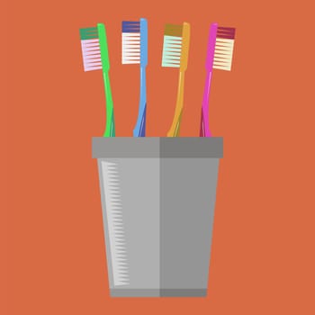 Plastic Toothbrush Dental Symbol. Oral Care. Mouth Cleaning Tool.