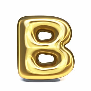 Golden font Letter B 3D rendering illustration isolated on white background